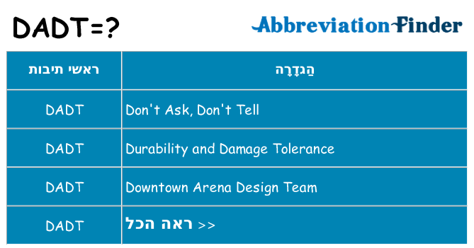 מה הפירוש dadt