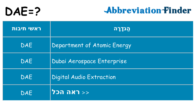 מה הפירוש dae