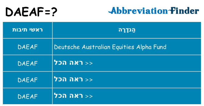 מה הפירוש daeaf