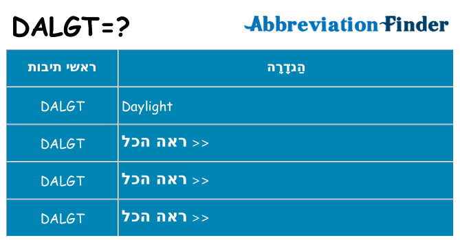 מה הפירוש dalgt