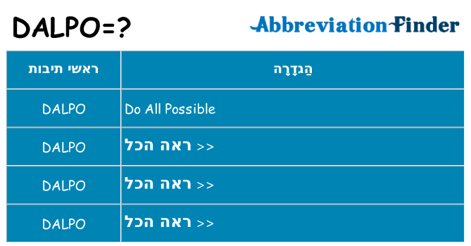 מה הפירוש dalpo