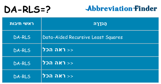 מה הפירוש da-rls