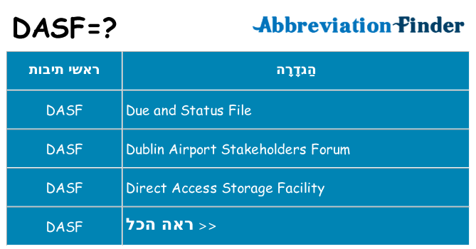מה הפירוש dasf