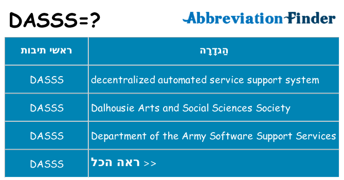 מה הפירוש dasss