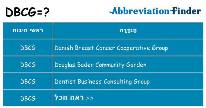 מה הפירוש dbcg