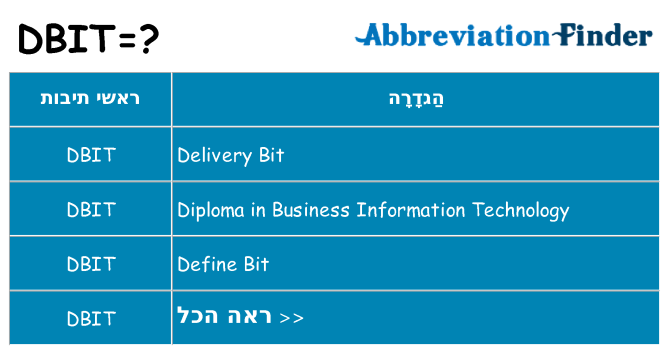 מה הפירוש dbit