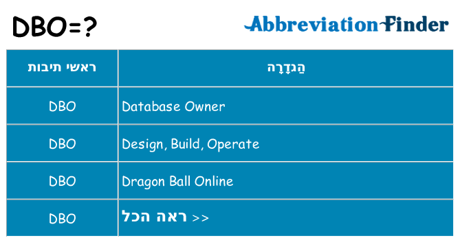 מה הפירוש dbo