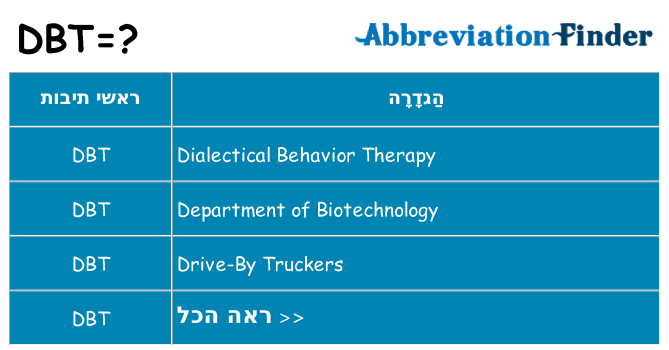 מה הפירוש dbt