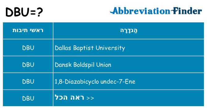 מה הפירוש dbu