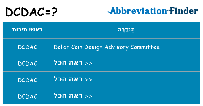 מה הפירוש dcdac