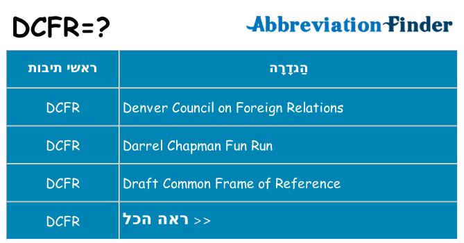 מה הפירוש dcfr