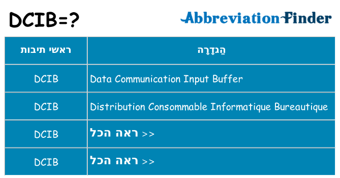 מה הפירוש dcib