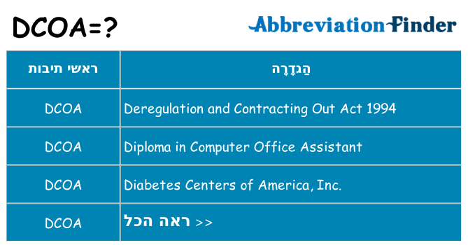מה הפירוש dcoa