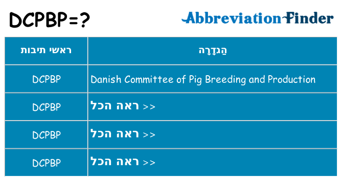 מה הפירוש dcpbp