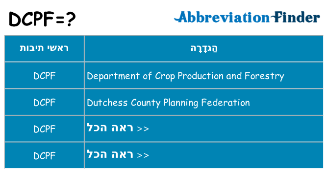 מה הפירוש dcpf