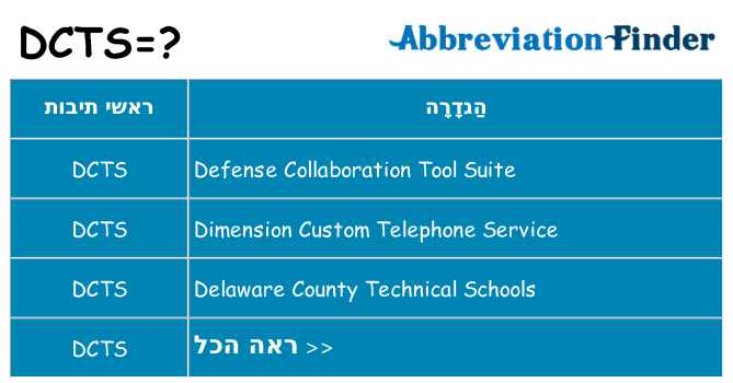 מה הפירוש dcts