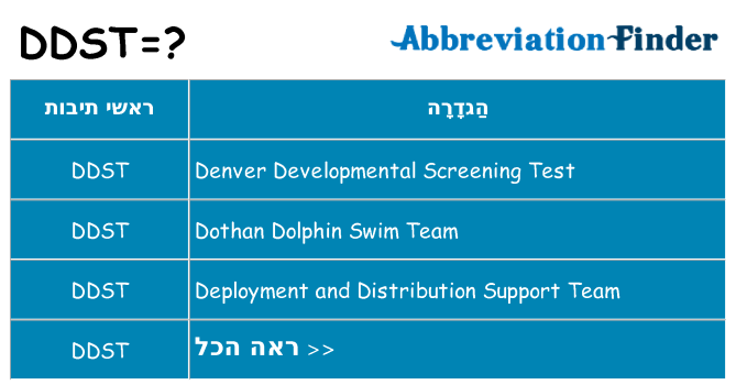 מה הפירוש ddst