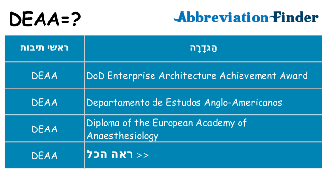 מה הפירוש deaa