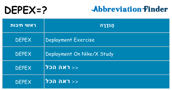 מה הפירוש depex