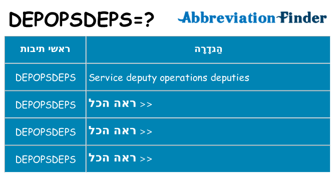 מה הפירוש depopsdeps