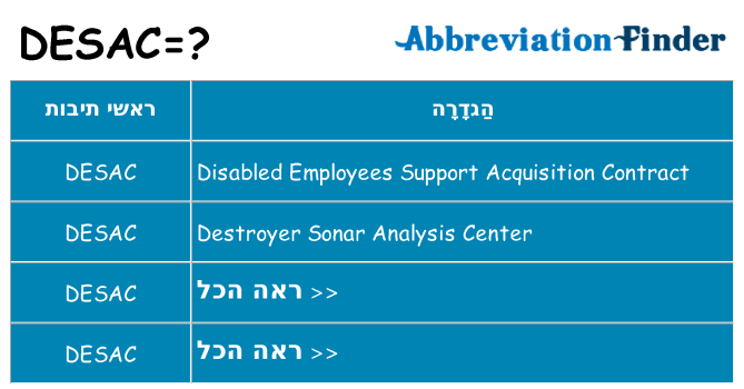 מה הפירוש desac