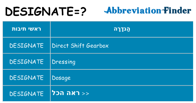 מה הפירוש designate
