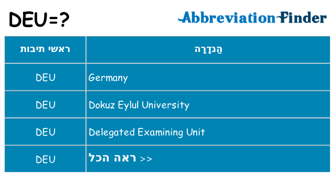 מה הפירוש deu