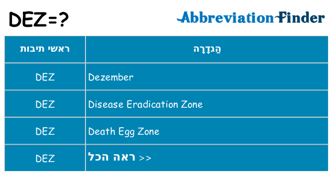 מה הפירוש dez