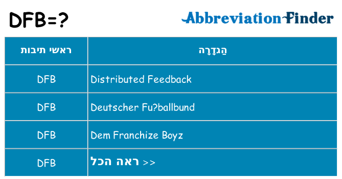 מה הפירוש dfb