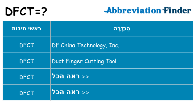 מה הפירוש dfct