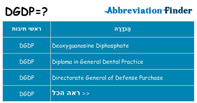 מה הפירוש dgdp