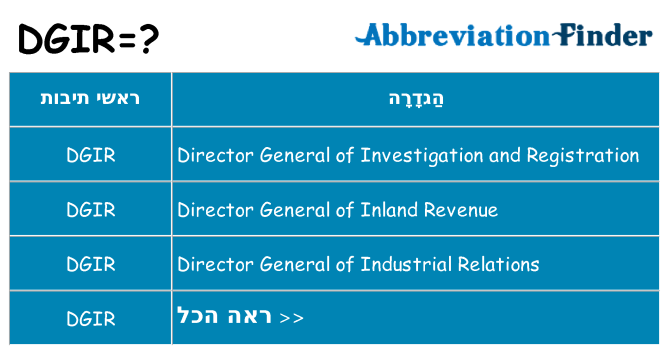 מה הפירוש dgir