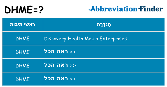 מה הפירוש dhme