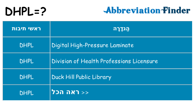 מה הפירוש dhpl