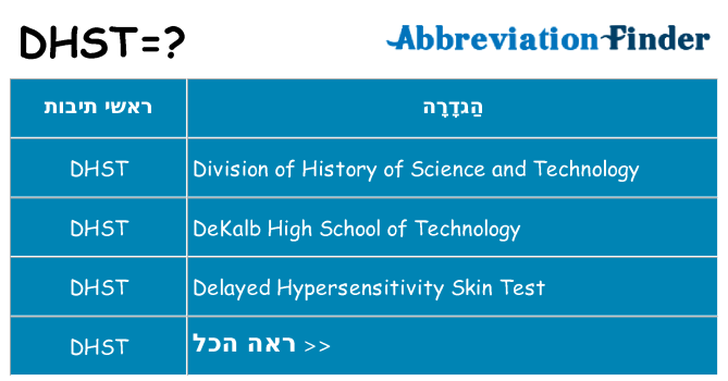 מה הפירוש dhst