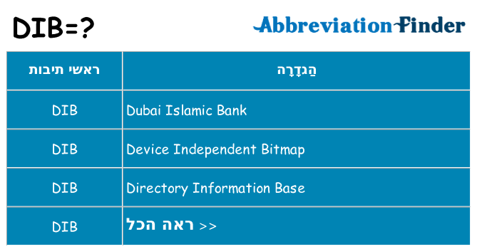 מה הפירוש dib