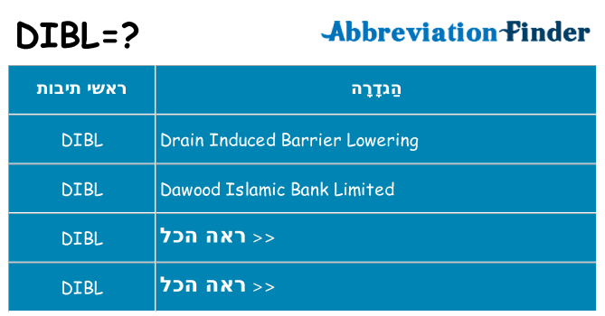 מה הפירוש dibl