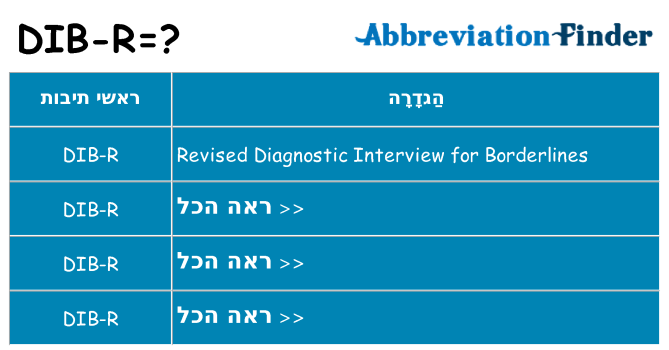 מה הפירוש dib-r