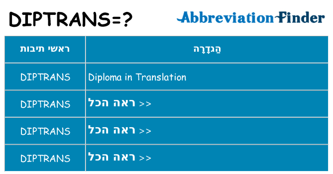 מה הפירוש diptrans