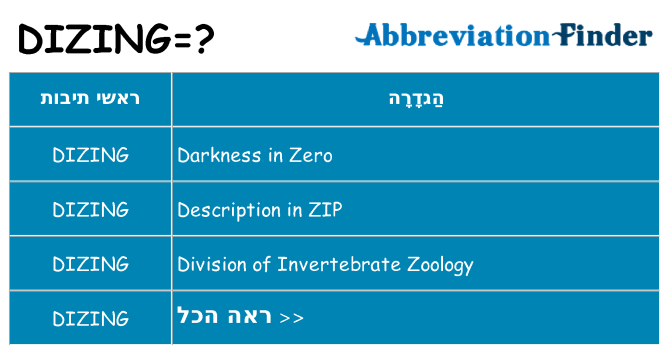 מה הפירוש dizing