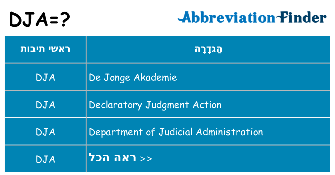 מה הפירוש dja