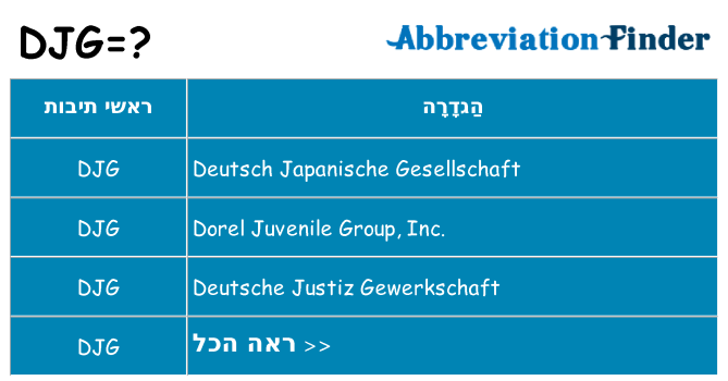 מה הפירוש djg