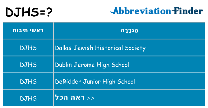 מה הפירוש djhs