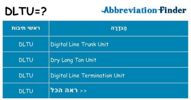 מה הפירוש dltu