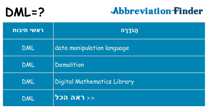 מה הפירוש dml