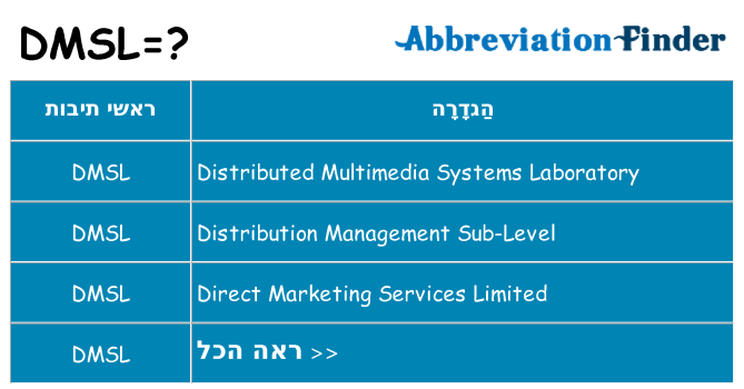 מה הפירוש dmsl