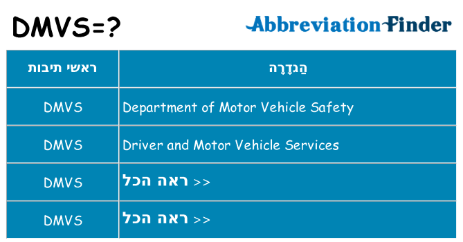 מה הפירוש dmvs