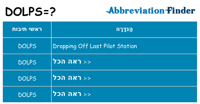 מה הפירוש dolps