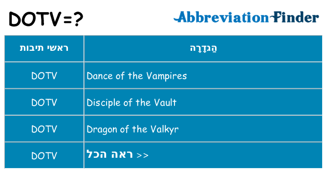 מה הפירוש dotv