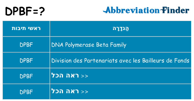 מה הפירוש dpbf